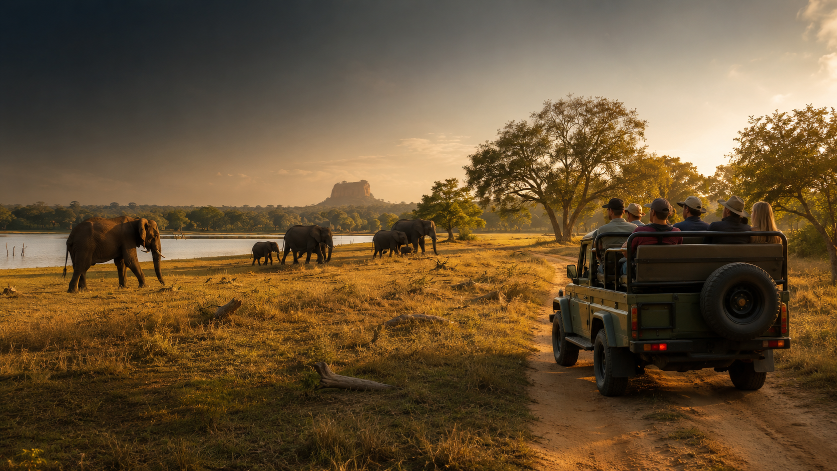 Elephants in Sri Lanka's green wilderness